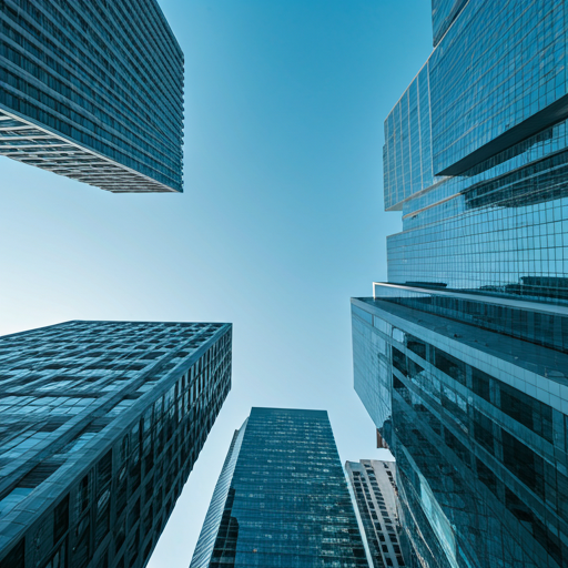 Modern glass skyscrapers